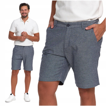 Eleganckie SZORTY LNIANE MĘSKIE Krótkie Spodenki Chinosy Modne MORAJ 