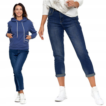 Spodnie Damskie Jeansowe mom fit Pasek MORAJ