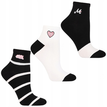 Skarpetki Damskie Delikatny Haft Skarpety Za Kostkę MORAJ 3-PAK 