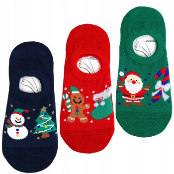 Skarpetki Świąteczne Niskie Stopki Balerinki na Święta MORAJ 3 pary 