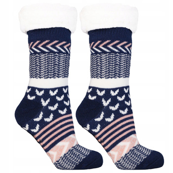 Ciepłe Skarpety z Kożuszkiem Grube Skarpetki ABS r. uni MORAJ na Prezent