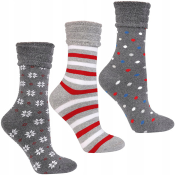 Skarpetki Damskie Frotte Termiczne Skarpety Ciepłe Grube 3-pary MORAJ 