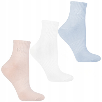 Skarpetki Damskie z Haftem Kolorowe Skarpety Za Kostkę MORAJ 3-PAK 