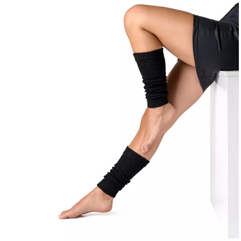 OCIEPLACZE NA NOGI SWETERKOWE CZARNE GETRY CIEPŁE NA ZIMĘ MORAJ R. UNI