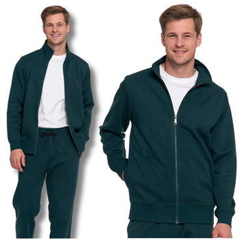 BLUZA MĘSKA DRESOWA ZE STÓJKĄ ZAPINANA NA ZAMEK GŁADKA ELEGANCKA MORAJ