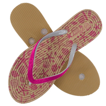 MORAJ Klapki Japonki Damskie Brokatowy Pasek