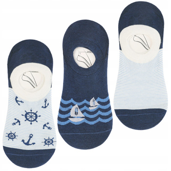 Stopki Męskie Niskie Skarpetki Klasyczne z Silikonem MORAJ 3-PAK 