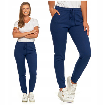 SPODNIE DAMSKIE Dresowe Wiązane z Wysokim Stanem Rurki Ściągacze MORAJ 