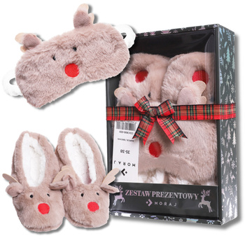 MORAJ ZESTAW PREZENTOWY ŚWIĄTECZNY UROCZY OPASKA NA OCZY I KAPCIE