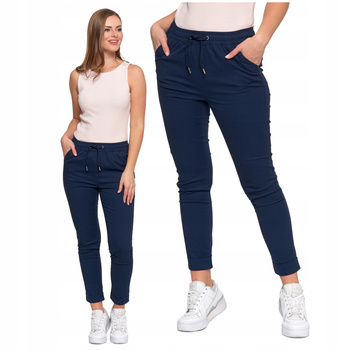 Stylowe Spodnie Damskie Joggery Wiązane Wysoki stan Bawełniane MORAJ 