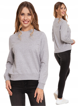 Bluza Damska Dresowa Bawełniana Bez Kaptura Wkładana Szara MORAJ