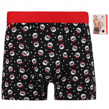 Świąteczne Bokserki Męskie Majtki PREZENT NA ŚWIĘTA Mikołaje MORAJ 