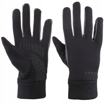 RĘKAWICZKI DAMSKIE CIEPŁE SPORTOWE DOTYKOWE DO EKRANÓW ABS CZARNE MORAJ