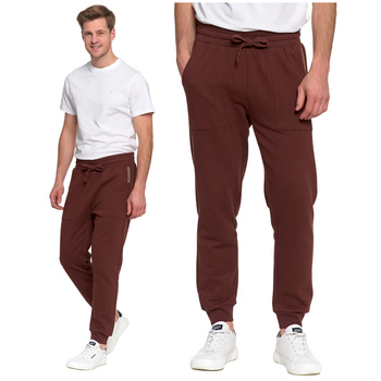 DRESOWE SPODNIE MĘSKIE JOGGERY Z KIESZENIAMI OCIEPLANE CIEPŁE MORAJ