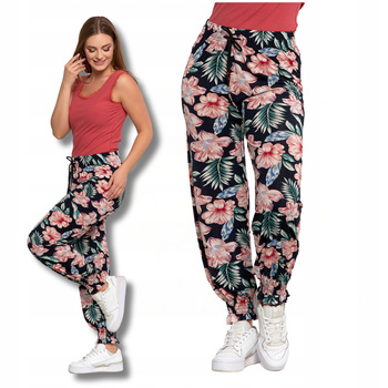 Alladynki Luźne Spodnie Damskie Haremki ze Ściągaczami Przewiewne MORAJ 