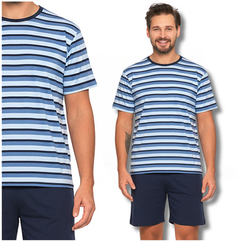 PIŻAMA MĘSKA DWUCZĘŚCIOWA KRÓTKI RĘKAW I SPODNIE SZORTY WYGODNA MORAJ