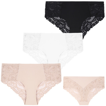 ELEGANCKIE MAJTKI DAMSKIE KORONKOWE FIGI SUBTELNE DELIKATNE MORAJ 3-PAR