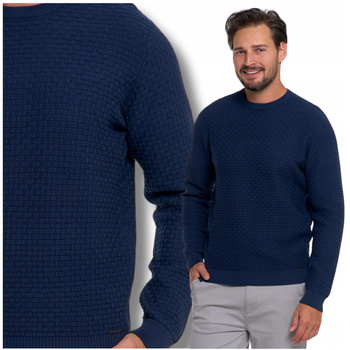 Elegancki SWETER MĘSKI Klasyczny z teksturą Modny Bawełniany MORAJ