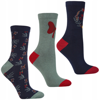 Skarpetki Świąteczne Skarpety PREZENT NA ŚWIĘTA Eleganckie 3PAK MORAJ 