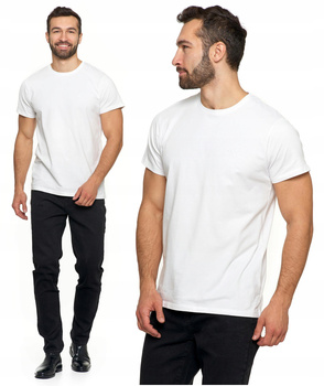 T-SHIRT PREMIUM MĘSKI Koszulka Gładka Bluzka Haft Logo Bawełna MORAJ 