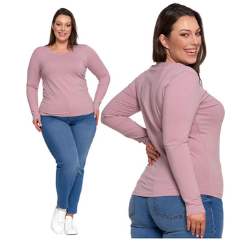 GŁADKA BLUZKA DAMSKA KOSZULKA Z DŁUGIM RĘKAWEM MODNA PODKOSZULKA MORAJ