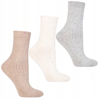 Wysokie Skarpety Damskie Kolorowe Długie Skarpetki Prążek MORAJ 3-PAK 