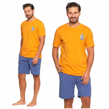 PIŻAMA MĘSKA Dwuczęściowa T-Shirt z Krótkim Rękawem Spodenki MORAJ 
