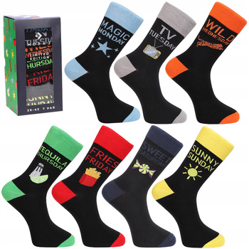 Skarpety Męskie Kolorowe Prezent Moraj 7-par