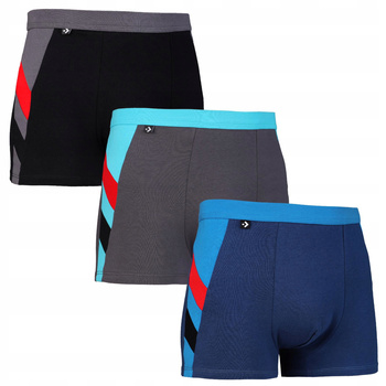 BOKSERKI MĘSKIE Dopasowane Wygodne Klasyczne Majtki Bawełniane 3PAK MORAJ 