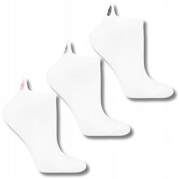 Skarpetki Stopki Damskie Niskie Skarpety Haft Kwiaty Białe MORAJ 3PAK 