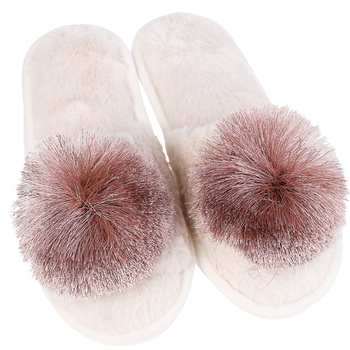 KAPCIE DAMSKIE KLAPKI DOMOWE Z POMPONEM PAPCIE ELEGANCKIE MORAJ