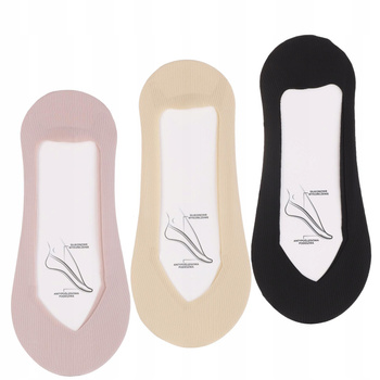 Stopki Niskie Skarpetki Balerinki Laserowo Cięte w Prążek MORAJ 3-pary