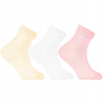 Gładkie Skarpetki Dziecięce MORAJ Skarpety Delikatny Prążek 3-pary 