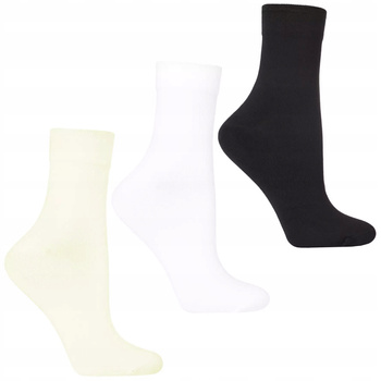 Skarpetki Damskie MORAJ Wysokie Skarpety Gładkie Długie Bawełna 3-pak 