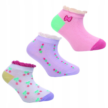 Stopki Dziecięce Niskie Skarpetki z Falbanką Kolorowe MORAJ 3-PAK 