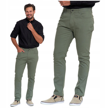 SPODNIE MĘSKIE Eleganckie Chinosy Gładkie z kieszeniami Wygodne MORAJ 