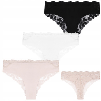 Figi Damskie MORAJ Majtki z Koronką Delikatne Eleganckie 3-szt. MORAJ 