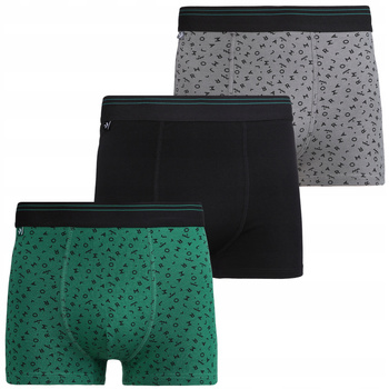 Majtki BOKSERKI MĘSKIE Klasyczne Dopasowane Kolorowe Bawełna 3-PAK MORAJ 