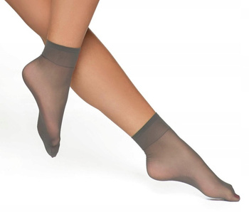 Skarpetki Rajstopowe Bezuciskowe Stopki 15 DEN Cienkie 2PAK Grafitowe MORAJ