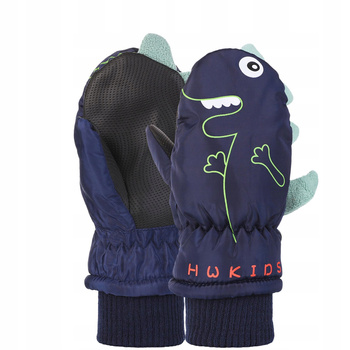 Rękawiczki Dziecięce Zimowe Jednopalczaste Ocieplane Dinozaury MORAJ 