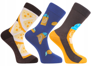 Skarpety Męskie Wysokie Skarpetki Kolorowe Garniturowe 3-PARY MORAJ 