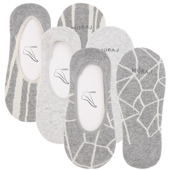 NISKIE SKARPETKI DAMSKIE STOPKI BALERINKI SKARPETY MORAJ SZARE 3-PAR