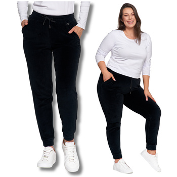 WYGODNE SPODNIE DAMSKIE DRESOWE WELUROWE WYSOKI STAN  STYLOWE MORAJ