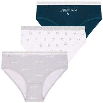 FIGI DZIEWCZĘCE z Bawełny Majtki Brokatowe Zdobienia 3-pary MORAJ 