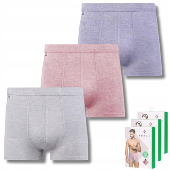Bokserki Męskie Wiskoza Bambusowa Dopasowane Wygodne Gładkie 3PAK MORAJ 