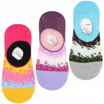 Stopki Damskie Niskie Skarpetki Balerinki Kolorowe Silikon MORAJ 3PAK