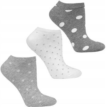 Skarpetki Stopki Damskie Bawełniane w Groszki Delikatne 3PAK MORAJ 