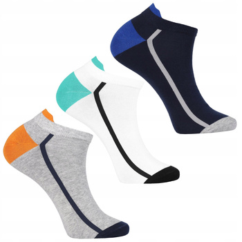 STOPKI MĘSKIE Skarpetki Do Kostki Kolorowe Skarpety 3-PAK MORAJ 