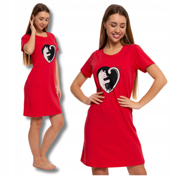 KOSZULA NOCNA DAMSKA MORAJ Piżama z krótkim rękawem bawełniana KOTY 