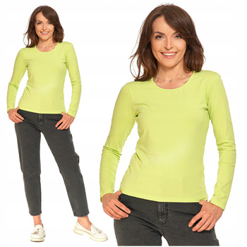 Bluzka na długi rękaw Gładka Koszulka Damska Neonowa Podkoszulka MORAJ 